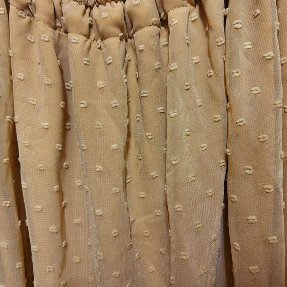 L & B Lucky & Blessed Off Shoulder Sleeve Top 3X Gold‎ Swiss Dot Fairy Core Boho - Picture 4 of 14